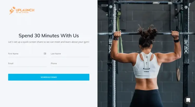 Activation model example: Uplaunch demo page