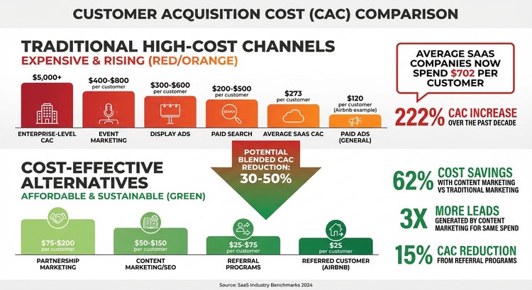 Customer Acquisition Cost Comparison: Traditional vs Cost-Effective Marketing Channels