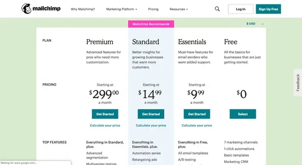 Mailchimp 新規顧客