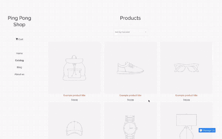This is an example from the Shopify website showing a realistic shop populated in seconds with data using the data generator.